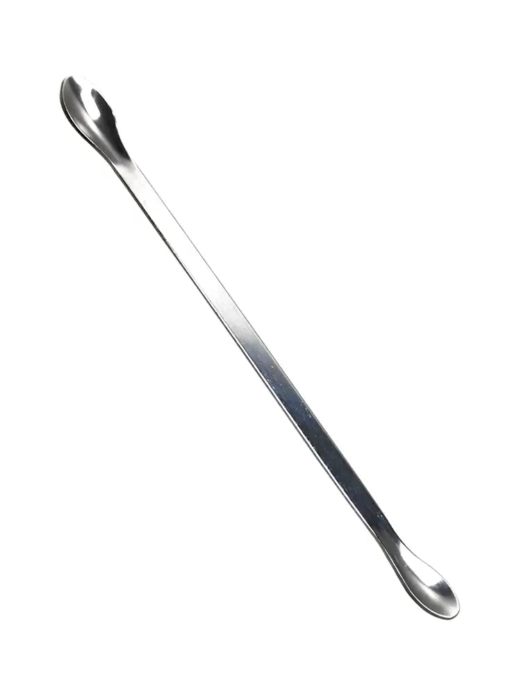 Double-ended stainless steel spoon